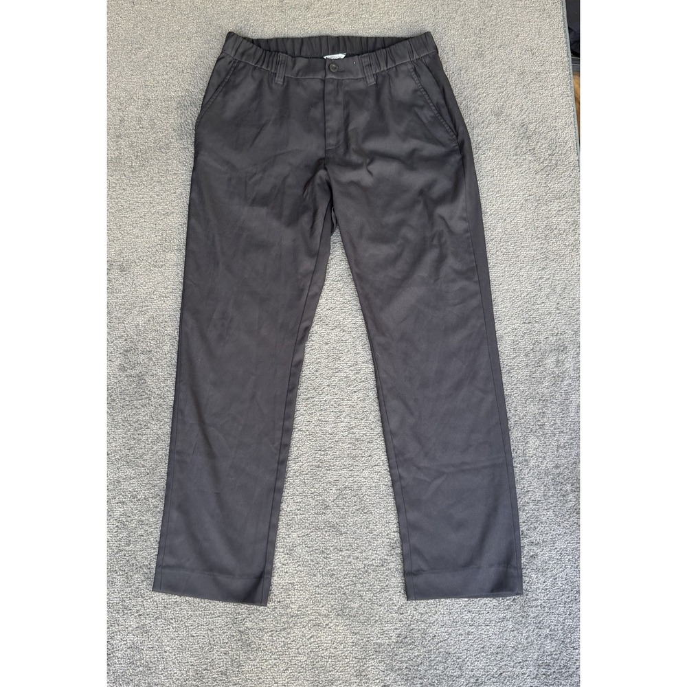 Copper & Oak Supply Co Mens Black Flat Front Elastic Waist Trousers 32x30